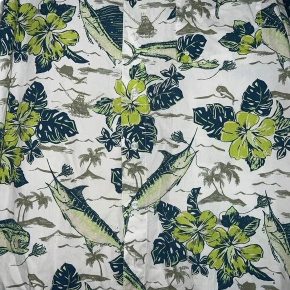 Fisherman Vacation Beachy Columbia PFG Trollers Best Sz L Shirt Swordfish Mahi - Picture 3 of 12